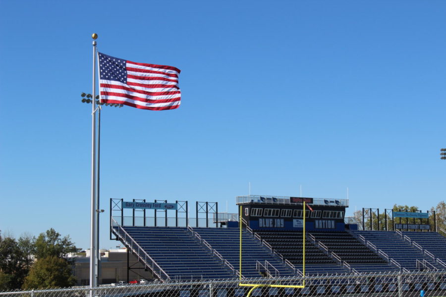 After the actions of Colin Kaepernick and the comments by Donald Trump, students were left to determine their thoughts on kneeling during the National Anthem. Photo by Chrystian Noble