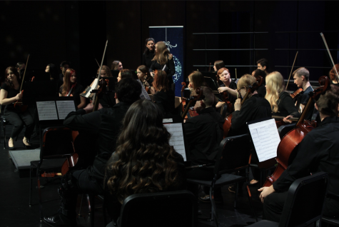 Early in the morning of    Nov. 17, members of Chamber and Symphonic Orchestra performed songs for local news station KSHB TV. Among the participants was freshman Carmen Tang, a violinist who started her musical journey in fifth grade. “I wasn’t sure if I was good enough or as good as the senior upper-classmen but all i              all-in-all I was proud of my performance,” Tang said.