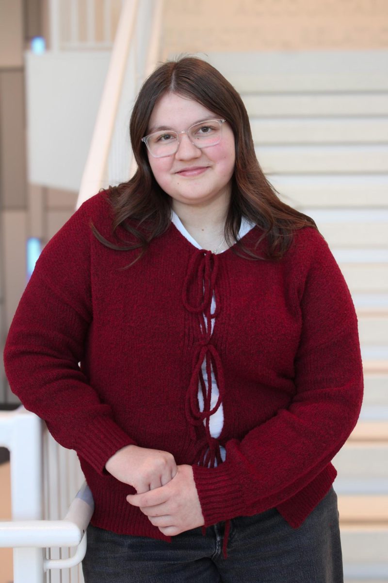 Junior Aimee Taylor is the President of FBLA. She loves the fun activities and the kind of community the FBLA brings to our school. “It has helped me find a space where I can have fun, compete in events that I find interesting, and achieve many goals, as well as push myself to try new events,” Taylor said. 
Photo by Gracee Peugh. 